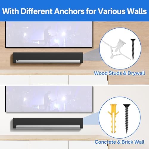 Side profile demonstration of the space saving low clearance soundbar mounting profile