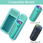 Khanka waterproof electronics case top view showing the vibrant teal fashion appearance design
