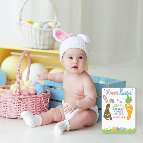 Dimensional view of the R HORSE 3D bunny and carrot festive newborn baptism gift sign.