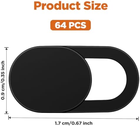 FNANJWQ 64 pieces pack black webcam privacy blocker slider for smartphone