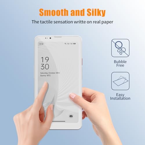 Wuniak screen protector showing anti-glare effect on e-ink screen