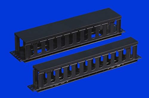 Ten pack bundle of Raising Electronics network cable management panels for data center installation