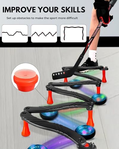 Sporty Play indoor hockey equipment set with glowing hover soccer ball