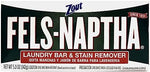 Fels Naptha laundry bar being rubbed on a shirt collar stain