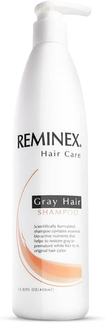 Reminex anti gray hair shampoo front view bottle