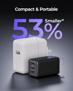 Wegear sixty-seven Watt charging adapter showing USB-C and USB-A interfaces.