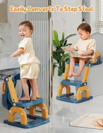 Bonbay baby toilet trainer showing the bottom anti skid pads and arched structure