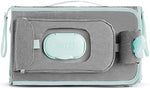 Munchkin antimicrobial diaper kit showing twelve included diaper disposal bags and secure zipper closure.