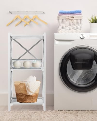 Modern laundry room decor showing sleek transparent dispenser box with closed lid