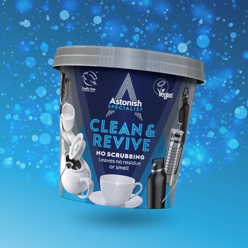 Astonish cup clean powder removing tea and coffee stains from a ceramic mug
