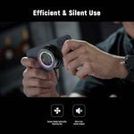 NEEWER smart temperature control phone fan showing the internal seven blade hydraulic bearing.