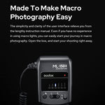 Godox 5800K ring flash illuminating a dental photography subject with soft even lighting.