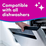Back label of Oh Yuk dishwasher cleaner with usage instructions and safety info.