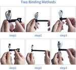Different colors of six inch adjustable wire management straps arranged to show sorting options.