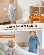 Elderly care bedwetting alarm with silent vibration mode and long range.