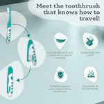 GuruNanda toothbrush with built-in protective cover open