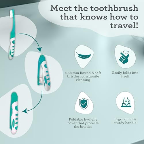 GuruNanda toothbrush with built-in protective cover open