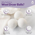 New Zealand wool dryer balls with lavender and peppermint essential oil bottles