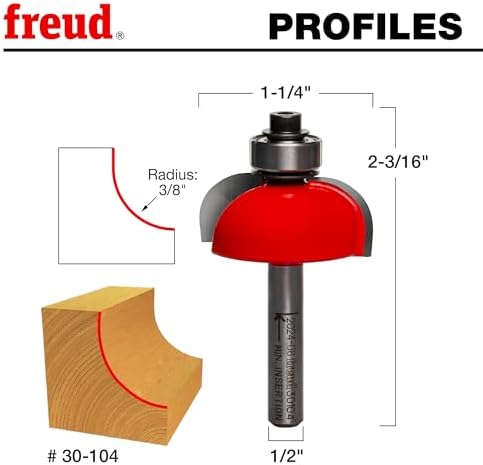 Freud woodworking router bit side profile
