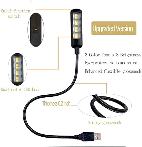 Bubosper portable laptop lamp illustrating the three different color temperature options.