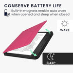 Back view of kwmobile neon pink leather case for Kobo