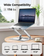 LORYERGO silver laptop holder demonstrating open back heat dissipation