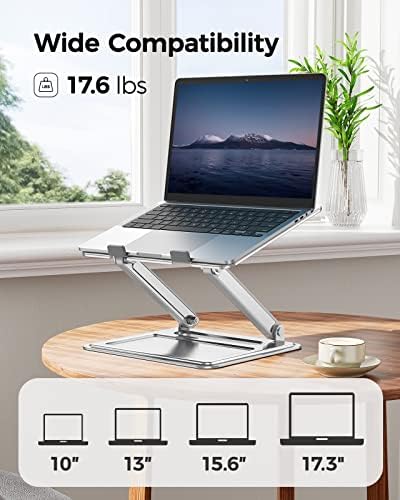 LORYERGO silver laptop holder demonstrating open back heat dissipation