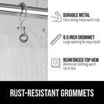 Oversized 72x72 inches white fabric curtain covering a standard bathtub