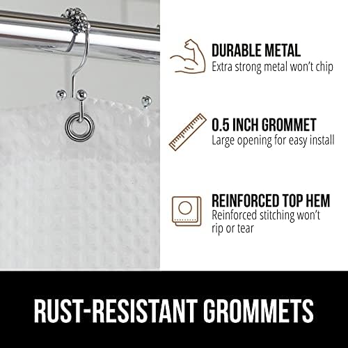 Oversized 72x72 inches white fabric curtain covering a standard bathtub