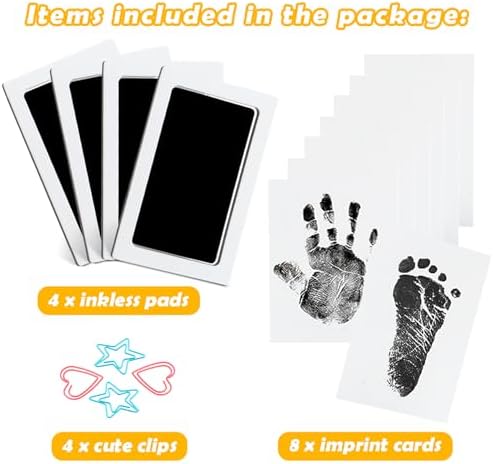 Newborn keepsake print kit showing inkless pad and white imprint card separation