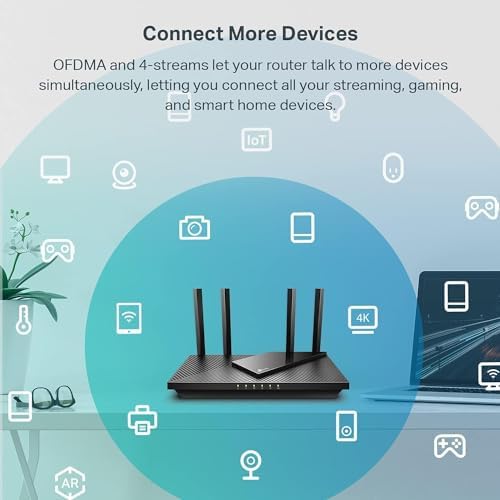 Top view of Tp-Link Archer AX55 showing textured black finish
