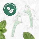 Plackers mint flavor dental picks showing family sized storage box