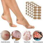 Pre-cut moleskin tape for feet showing different shapes for toes and heels