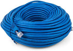 Steren 100 feet Ethernet cable uncoiled revealing premium blue jacket material