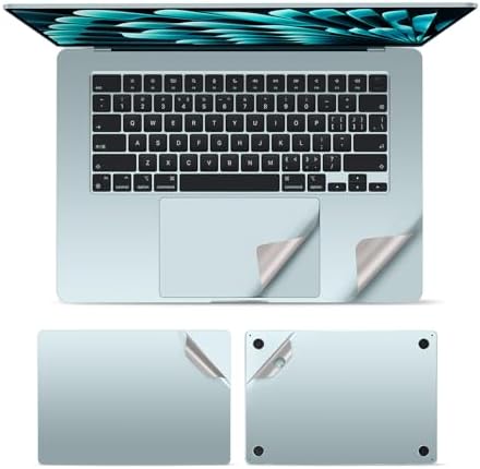 Close up view of the 0.2 millimeter ultra thin vinyl skin applied around the trackpad and palm rest area.