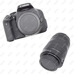 Innovative circular hot shoe cover protecting camera accessory mount from dust and impacts.