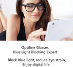 Close up of Optifine lens blue light protection for eye strain relief