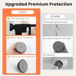 Black Mumeasy baby gate extension kit showcasing the four durable square wall savers
