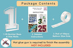 JoyBox Design 3FT Mosaic Balloon Frame Number 1 foam board kit components