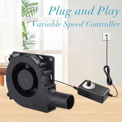 Wathai dual ball bearing blower fan universal AC power plug details.
