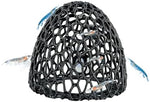 Black 3D printed shrimp dome hide habitat with multiple entryways