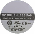 Measurement demonstration of the forty millimeter distance between the cooling fan mounting holes.