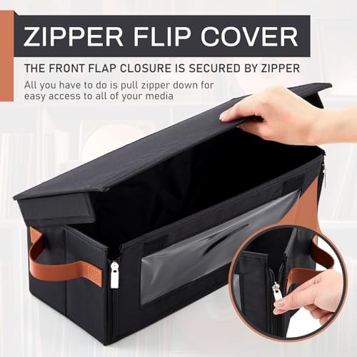 Close up of transparent front viewing window on fabric media box