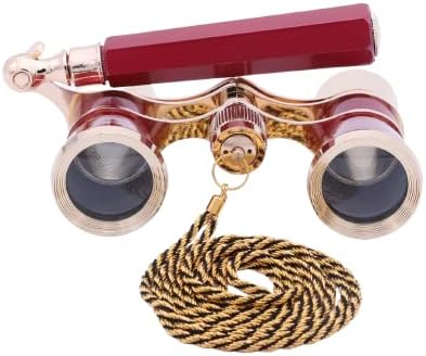 Compact three by twenty-five millimeter opera glasses with removable gold chain