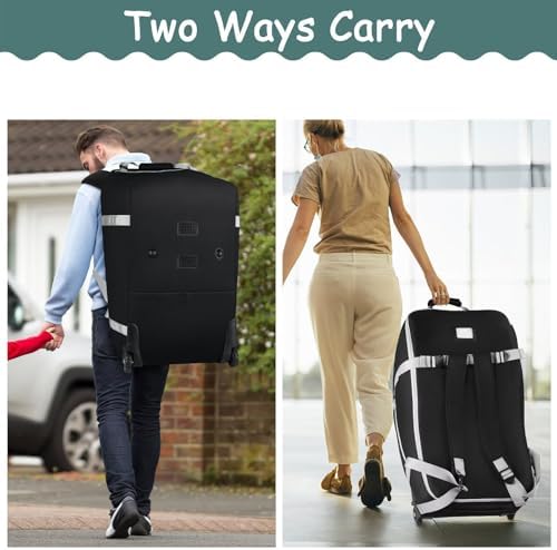 Infant Car Seat Travel Bag Backpack for Airplane, Fits Doona Car Seat Stroller and Base, Padded Carseat Cover for Air Travel, Nuna Pipa Car Seat Travel Bag with Wheels - Image 4