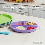 WeeSprout toddler dinnerware showing three food compartments