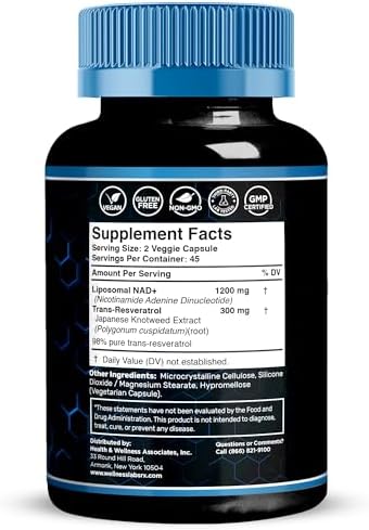 Wellness Labsrx NAD plus Resveratrol supplement bottle