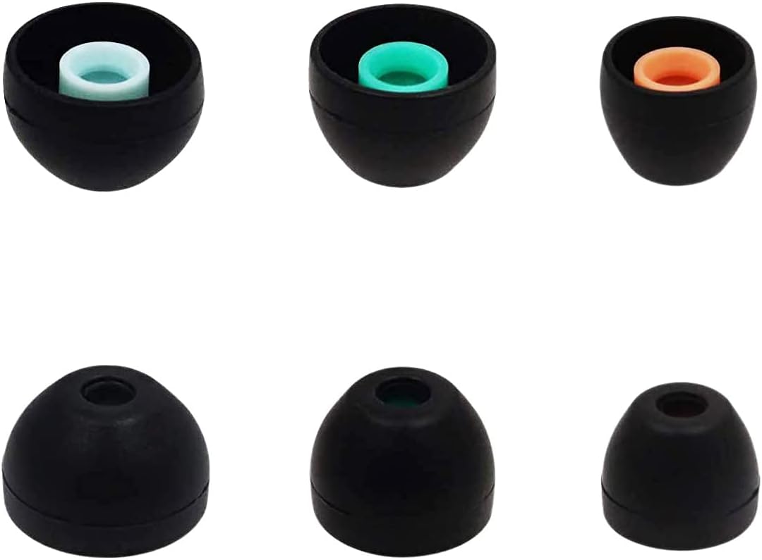 Black silicone eartips compatible with Sony wireless earbuds