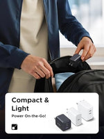 UGREEN high-speed wall charger detailing the dual Type-C and single Type-A connections
