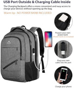 Rear view of the MATEIN carry-on bag highlighting the ergonomic padded shoulder straps and hidden anti-theft pocket.